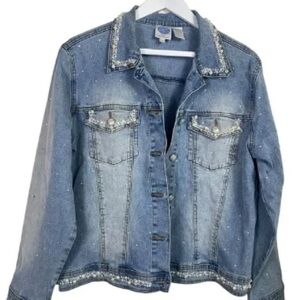 Beaded Blue Denim Jacket